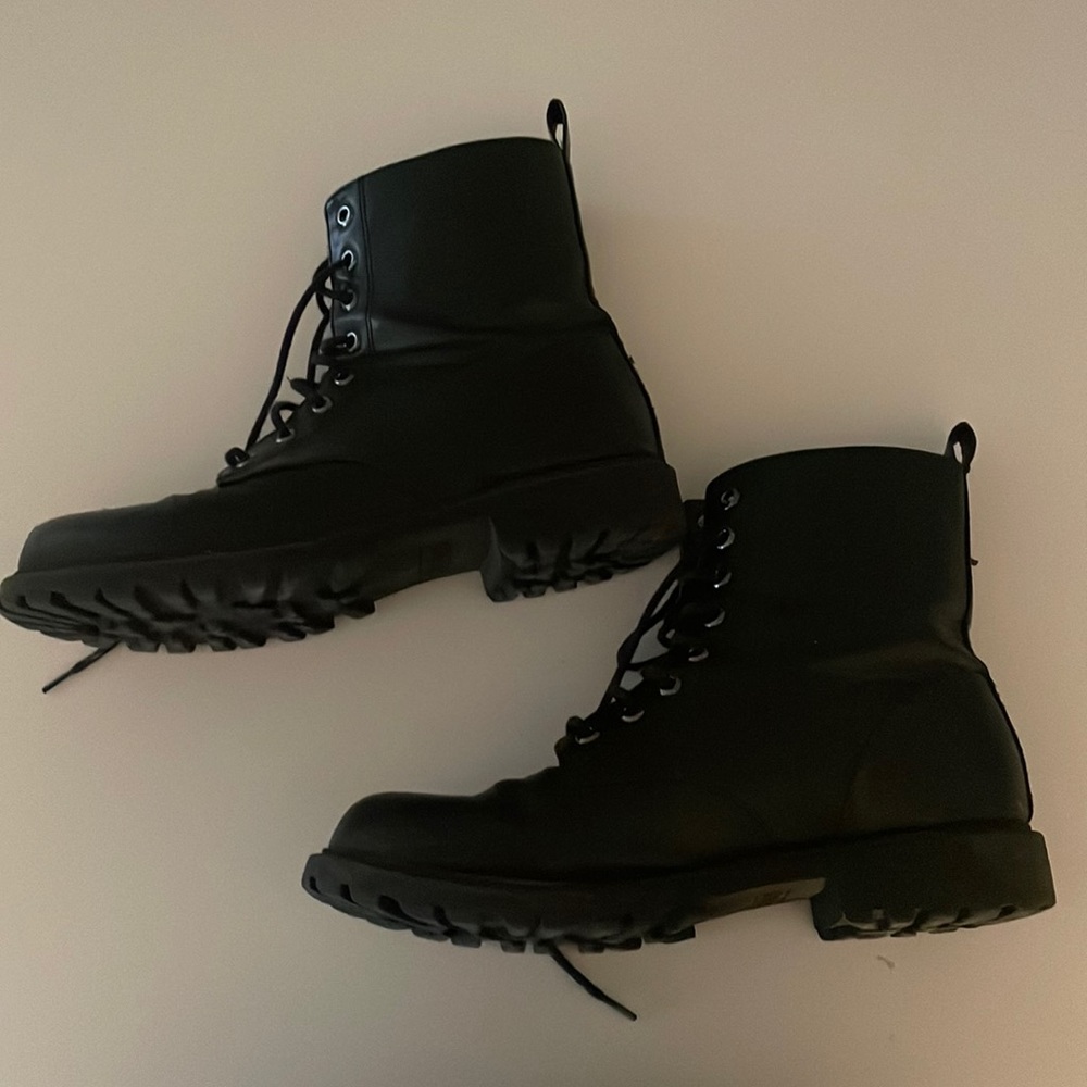 Black combat boots
